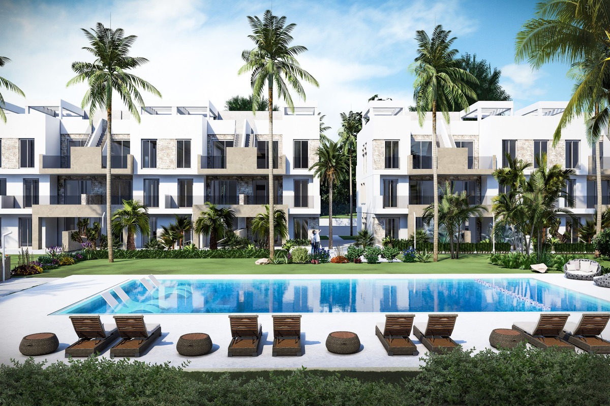 Nieuwbouw appartementen te koop op de 1ste verdieping in een klein resort in El Raso, Guardamar del Segura.