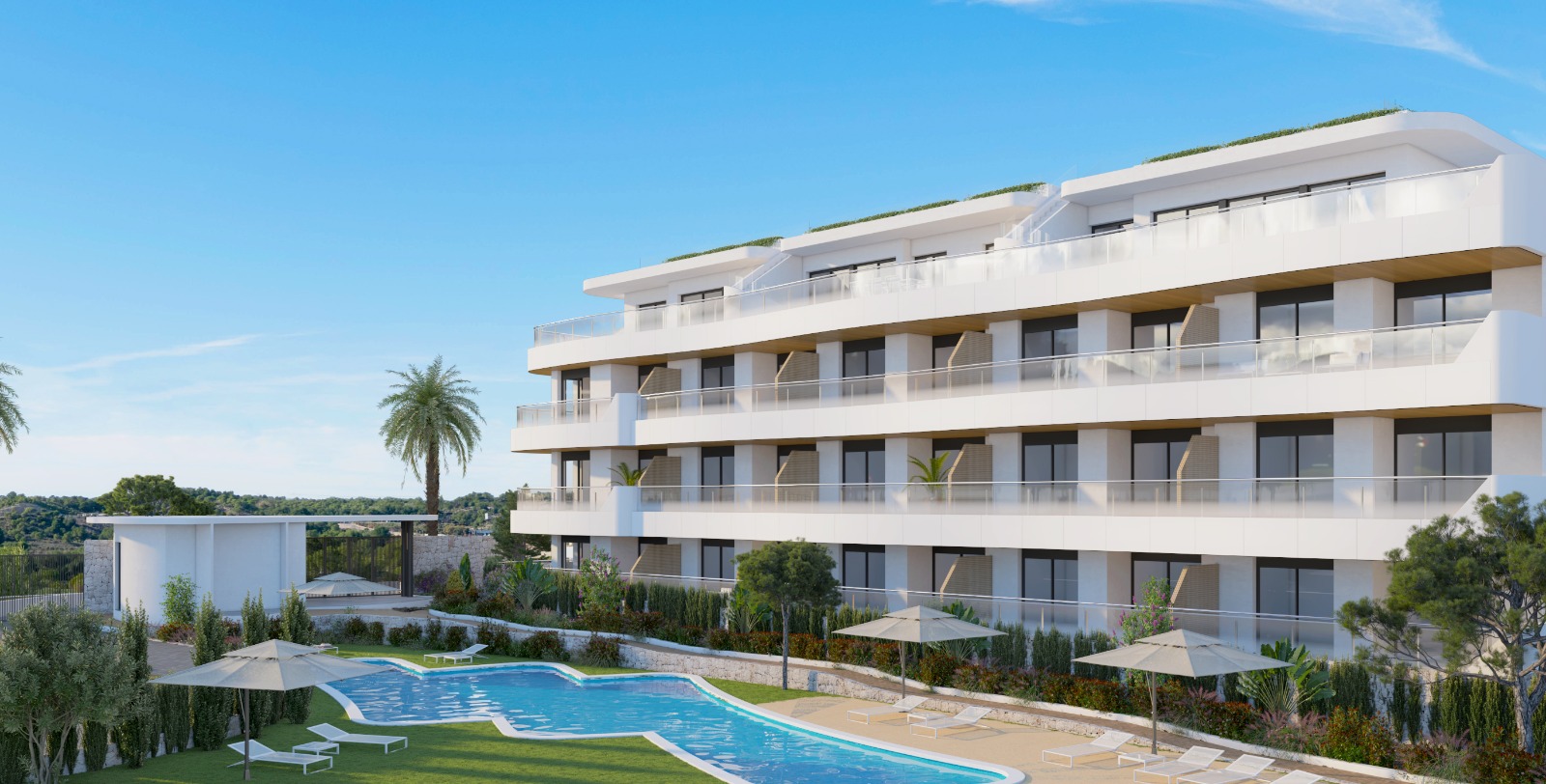 Nieuwbouw luxe resort te koop in het hartje van Playa Flamenca bij La Zenia Boulevard.