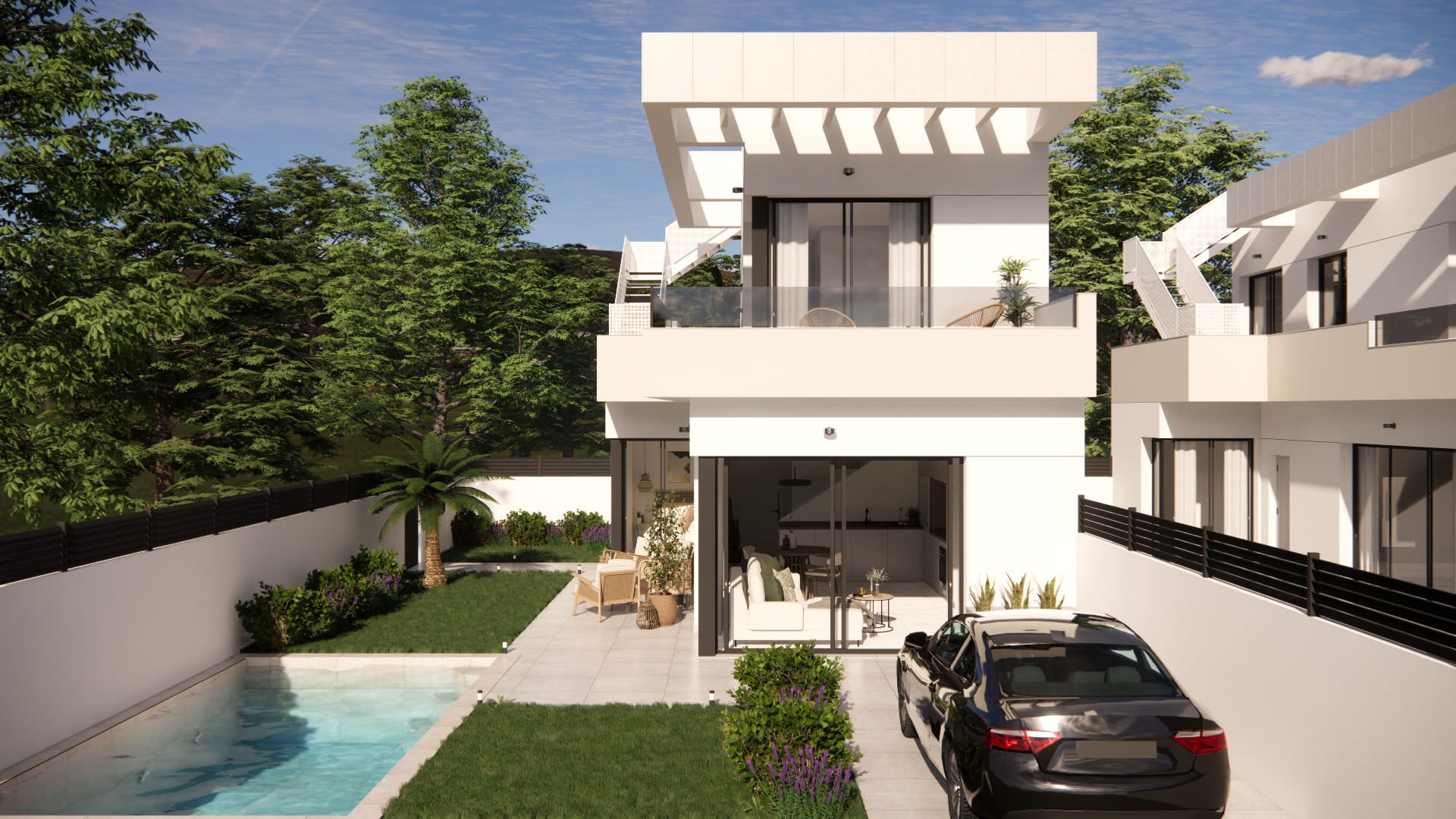 Small-scale new construction project with detached villas for sale in La Herrada, Los Montesinos.