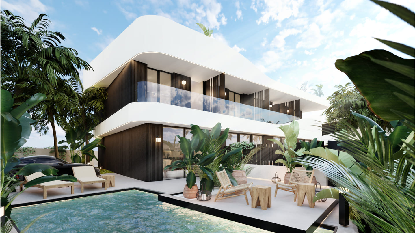 Small-scale new construction project for sale with terraced townhouses in Altos de Campoamor.