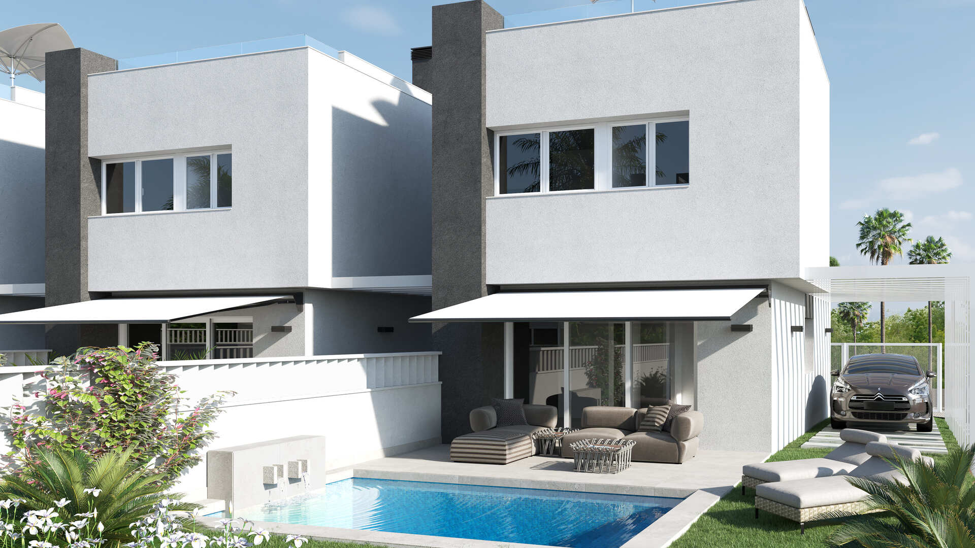 New build semi-detached villas for sale near the beach in Pilar de la Horadada.