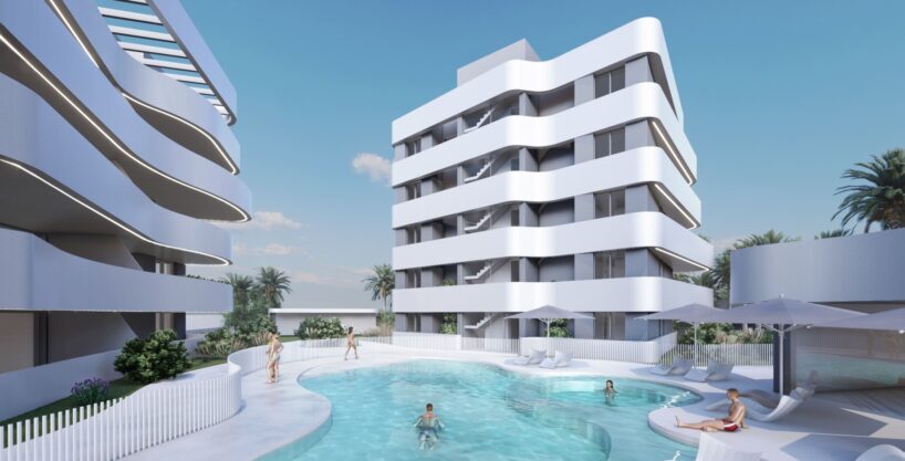 Luxury new-build apartments for sale near a nature reserve and the salt lakes in El Raso, Guardamar.