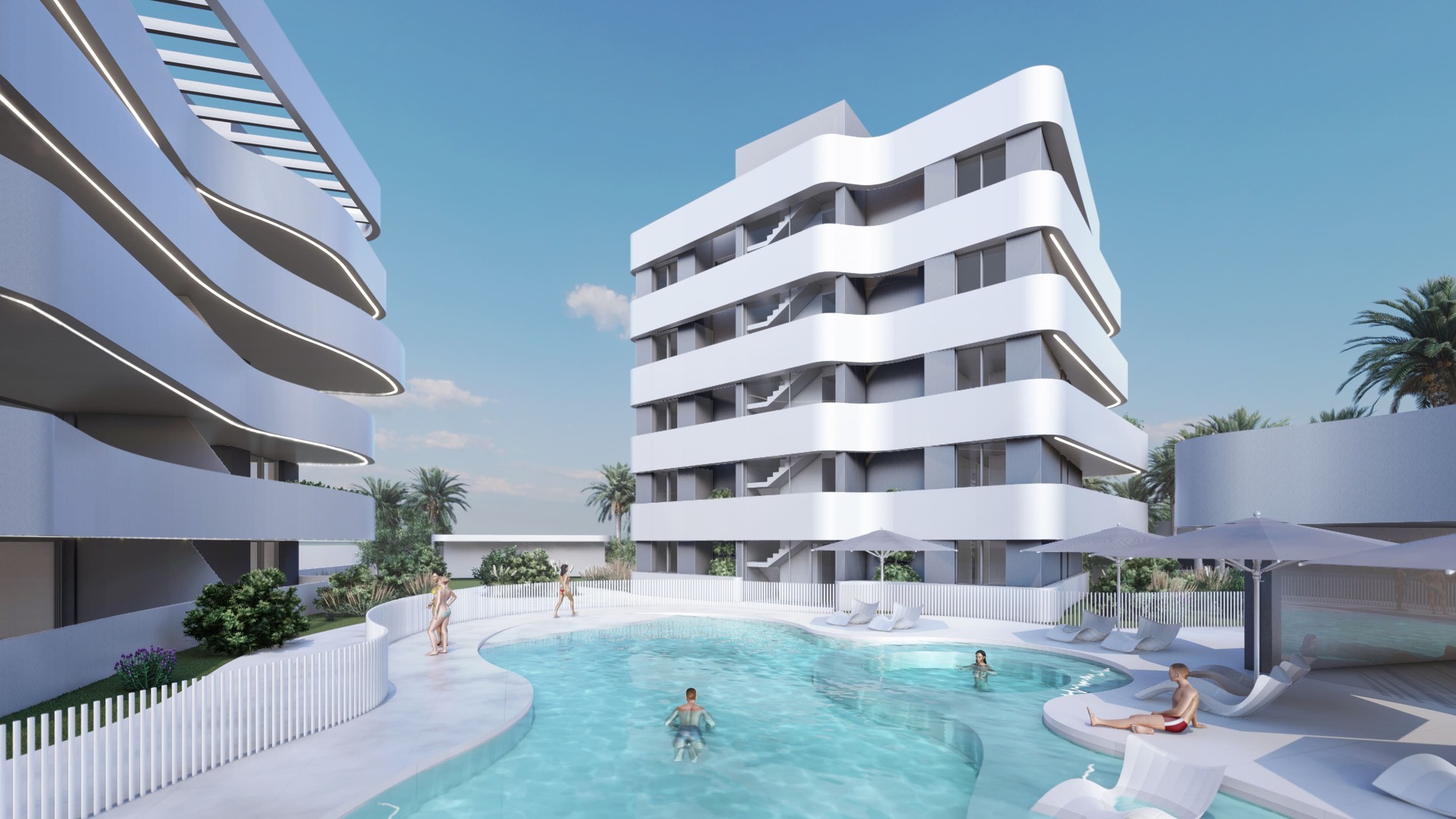 Luxury new-build apartments for sale near a nature reserve and the salt lakes in El Raso, Guardamar.