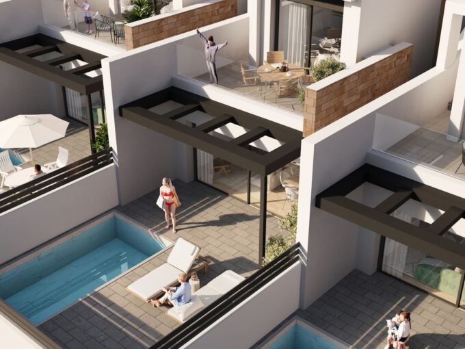Kleinschalig nieuwbouwproject te koop in Aguas Nuevas bij het strand Los Locos, Torrevieja.